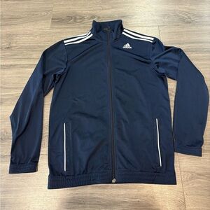 Adidas Men's Dark Blue Windbreaker Jacket